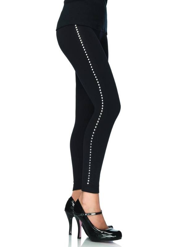Seamless Leggings With Silver Studded Side