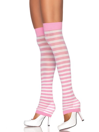 Opaque Striped Leg Warmers