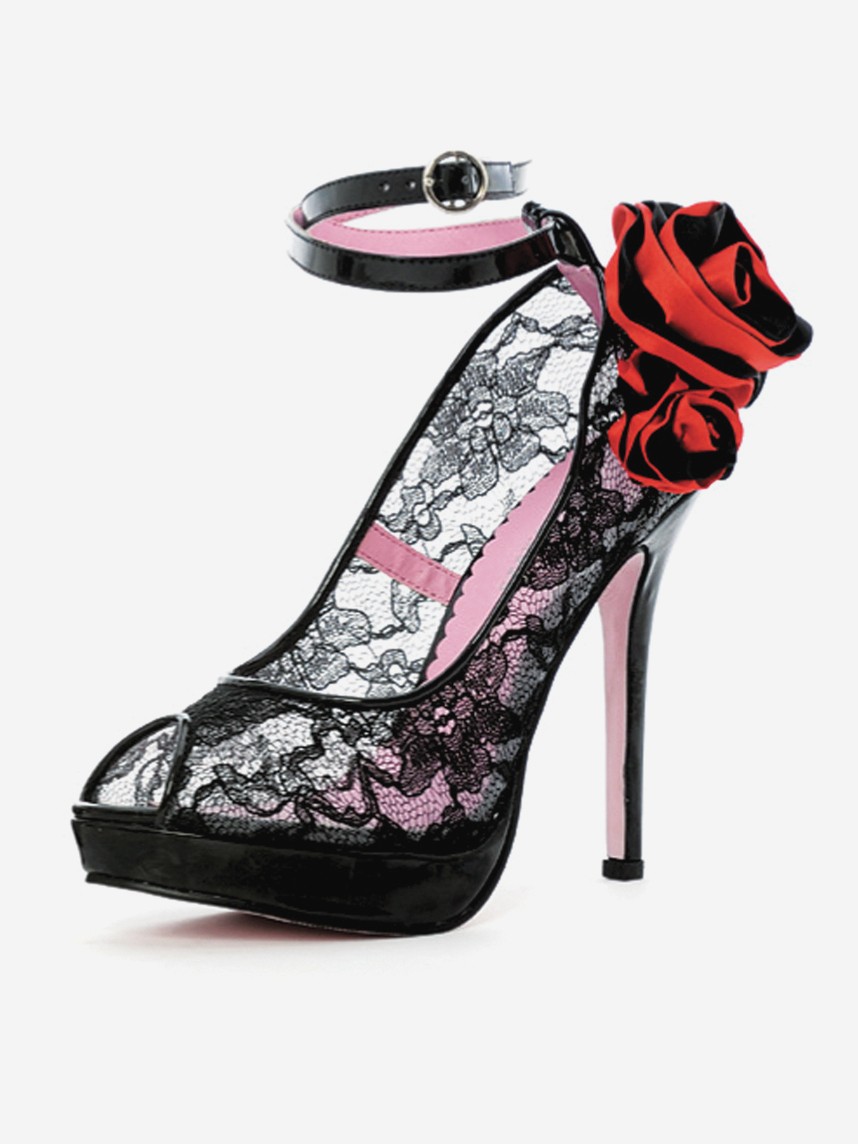 FLOR 5" Peep Toes With 2 Removable Flowers