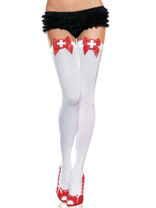  Naughty Nurse Opaque Thigh Highs