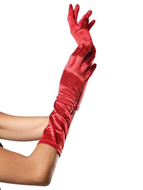 Elbow Length Satin Gloves