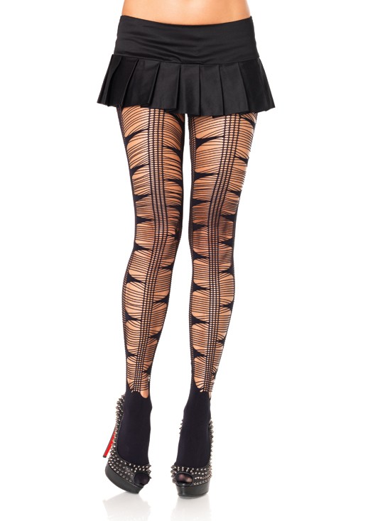 Net Stripes Opaque Pantyhose