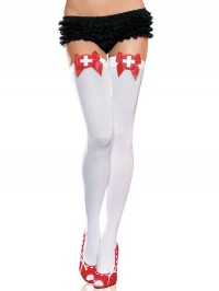  Naughty Nurse Opaque Thigh Highs