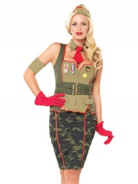 5 PC Military Pin Up Costume
