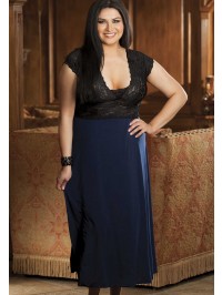 Plus Size Glossy Flow Gown